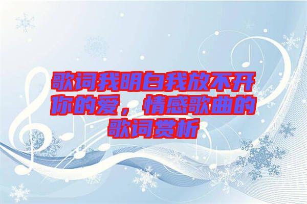 歌詞我明白我放不開你的愛(ài)，情感歌曲的歌詞賞析